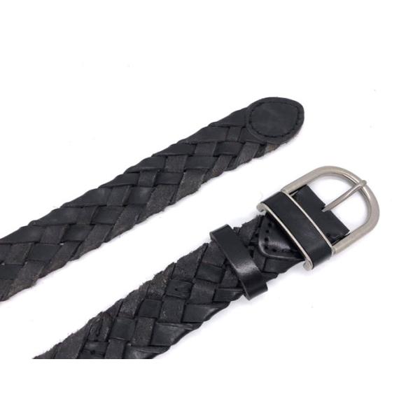 Eco - Friendly Mens Casual Leather Belt Black / Jeans Genuine Leather Braided Belt