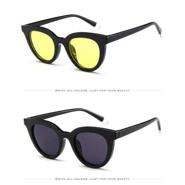 UV400 Round Women Retro Ladies Oval Sunglasses Acrylic Lens