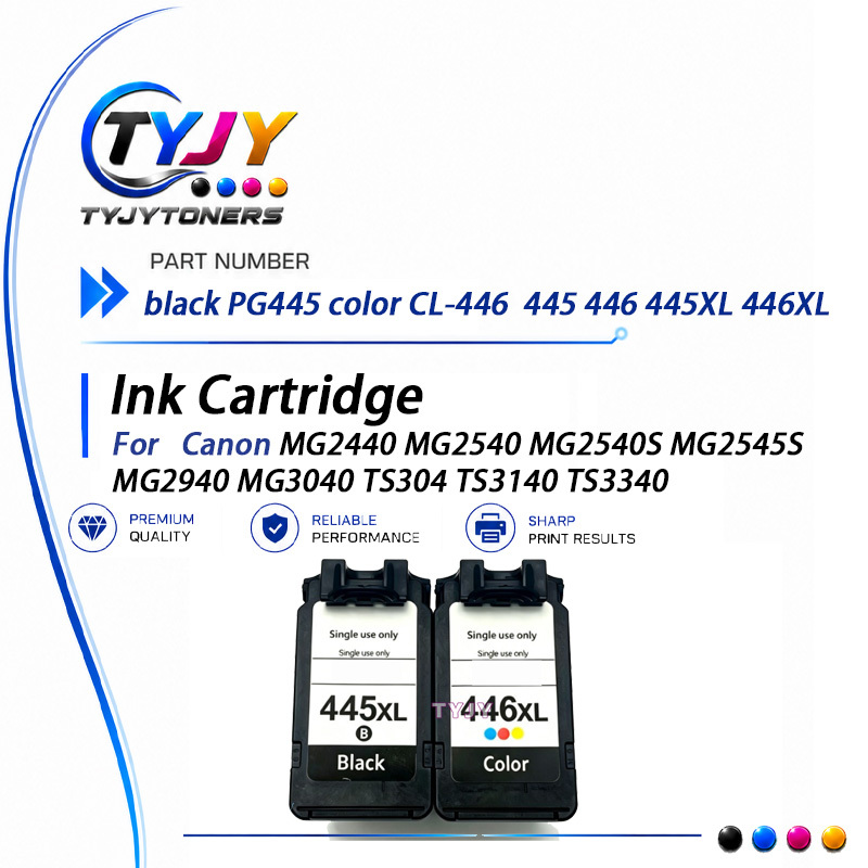 Black & Color Ink Cartridge For Canon PG445XL CL446XL MG2440 MG2540 TS3140