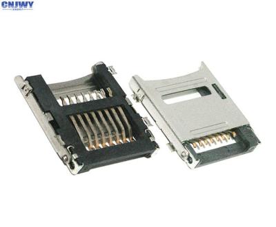 Tipo conector da aleta de cartão do TF micro SD 1,8 da altura milímetros de resistência de contato 100 MΩ máximos