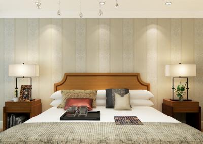 Contemporary Striped Wallpaper / Rustic Country Wallpaper For Bedroom , Wood Pattern