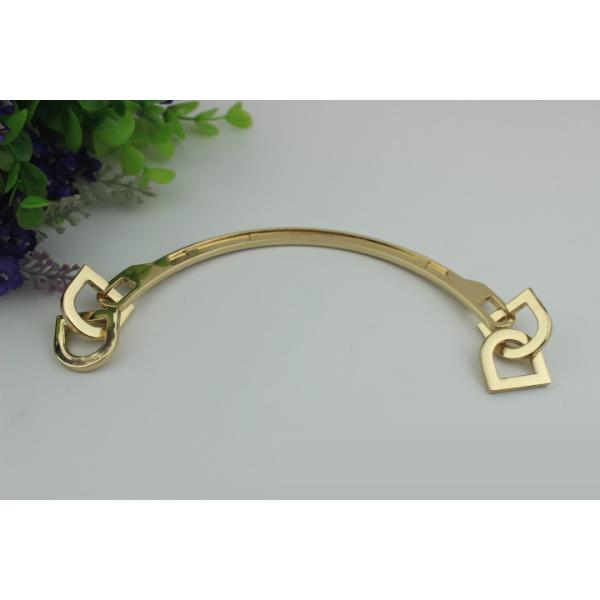 2018 Fashion trendy light gold & gunmetal color tote bag metal handle with d ring decorate