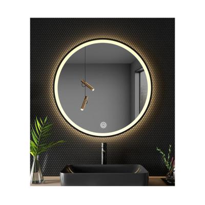 Round Light Up Bathroom Mirror 3000K - 6000K Black Illuminated Bathroom Mirror
