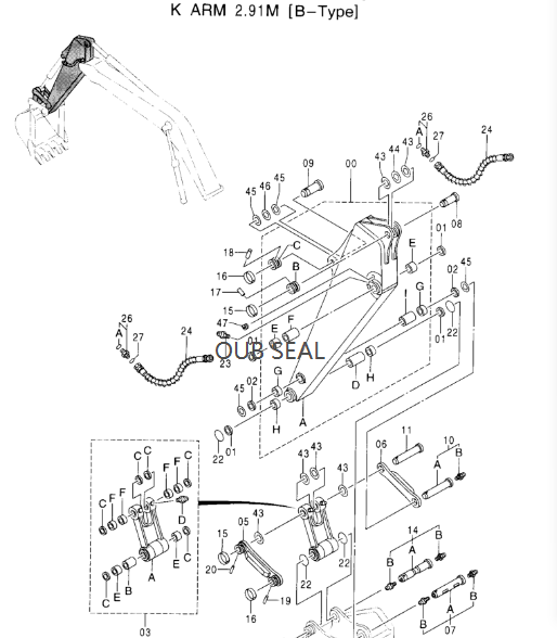 Колцеобразное уплотнение цилиндра экскаватора 4089028 John Deere Хитачи для EX200-3 EX135 EX1800 Ohn Deere 790DLC 230LC