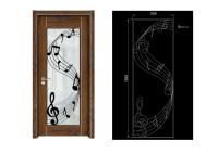 L'Agon en verre de Chambre de porte à deux battants de porte de luxe en acier de fer travaillé a rempli taille 22*64inch formée