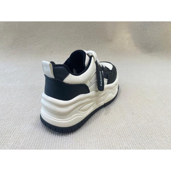 Black White Women'S High Top Sneakers Genuine Leather Breathable Mesh