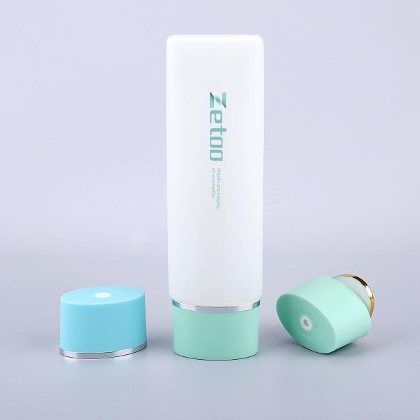 Oval Plastic Cosmetic Bottle PE Custom Cosmetic Bottles With Center Dispensing Cap