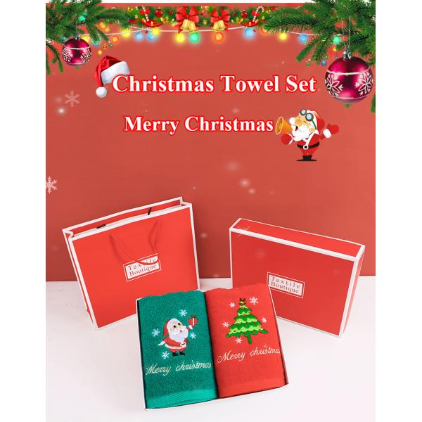 Рождественское вышитое полотенце для рук 100% хлопчатобумажные полотенца для ванны в подарочной коробке для всех