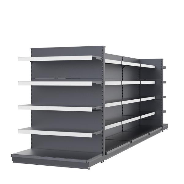 4270mm Metal Display Rack For Lozier Island Gondola Retail Store Shelving Black