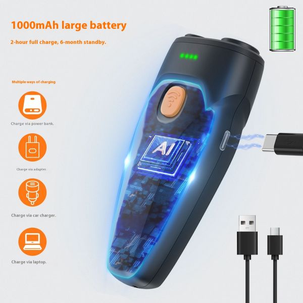 Outdoor Ultrasonic Dog Repeller LED Flashlight Handheld Electric Shock Control Device Self-Defense Eco-friendly Durable Plastic