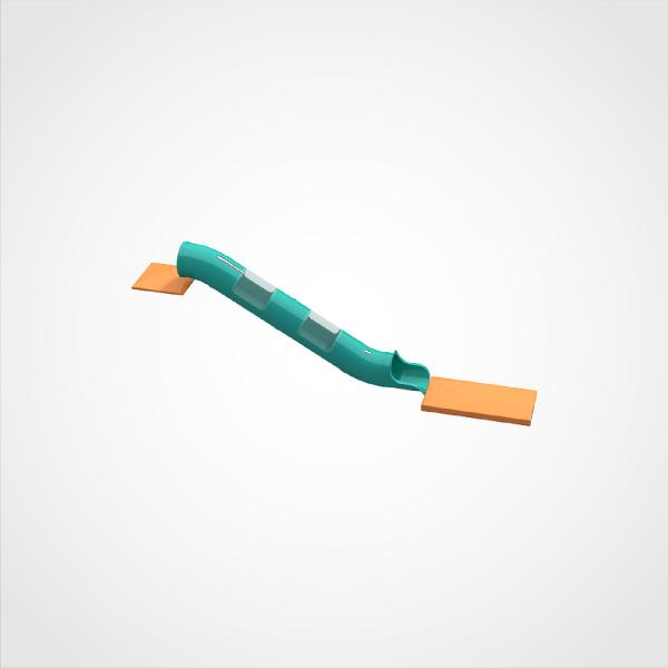 Toboggan de jeu extérieur en plastique commercial pour enfants de 3 à 10 ans