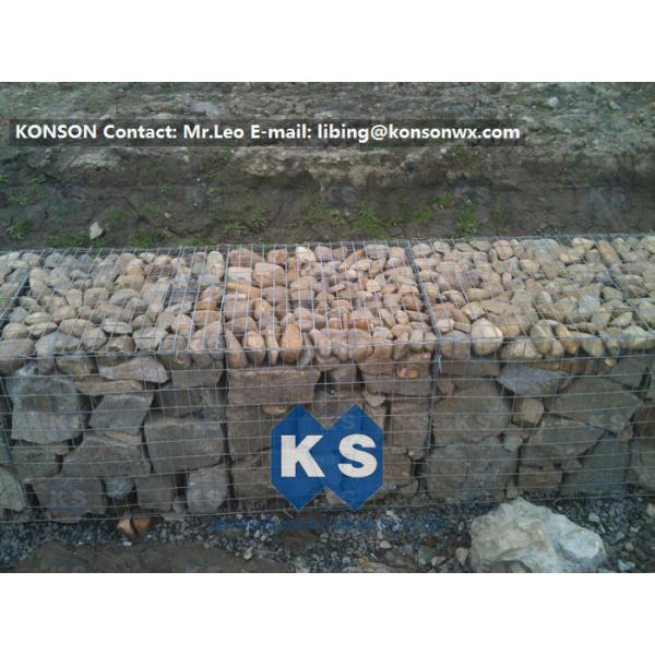 Heavy Galvanized Wire Gabion Basket Retaining Wall Structures / Gabion Box