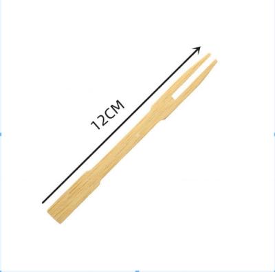 3.5 Mini Disposable Bamboo Cutlery Fruit Fork For Cocktail Party 1000pcs