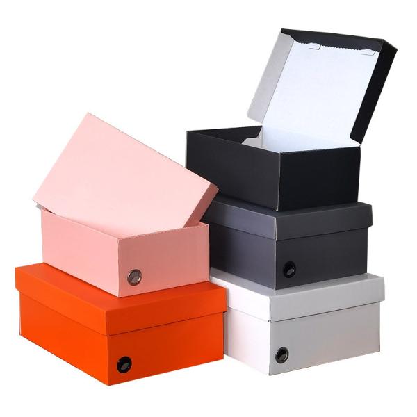 Wholesale Spot Goods Printing Paperboard Shoe Packaging Box With Glossy/Matt Lamination Heaven and Earth Cover Box