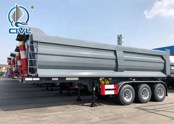 Rear Dump Trailer End Dumping Dumper Semi Truck Trailer 50t To 70 Ton 3 Axles With HYVA Hydraulic Cylinder
