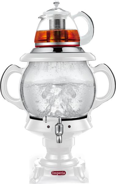 Samovar de vidro da tradição durável dos equipamentos do serviço de sala com a chaleira elétrica da água de 4,5 litros com o bule de 1 litro