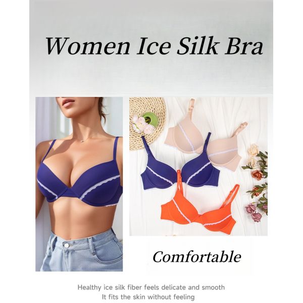 Women Lingerie Bralette Underwear Ladies bra and Underwear Beautiful Spring Bra ice Silk top Quality 34-38b Bra For Women