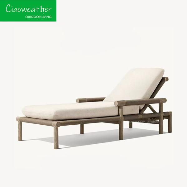 Hotel Outdoor Pool Chaise Lounge Chair with Luxury Design and Water-Resistant Cushion