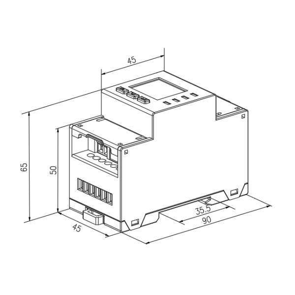 ADL400N-CT/D10 Трехфазный электрический электромобиль Din Rail с сертификатом MID