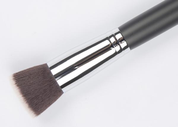 Escova lisa de venda quente de Kabuki com fibra natural proeminente de duas cores