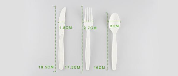 Rice white PLA biodegradable cutlery Disposable spoon fork and knife with Trade Assurance