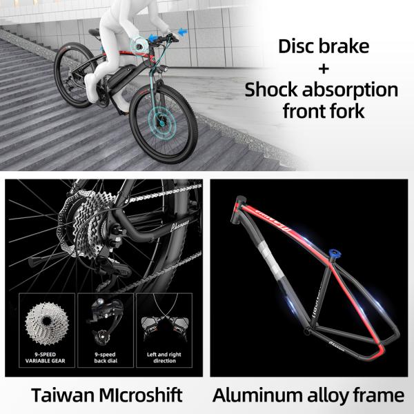 26in Lightweight Electric Hybrid Bike 400W 125kg Maximum Loading