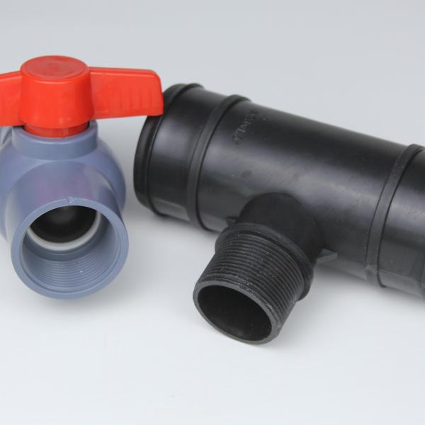 Válvula de Esfera de PVC Azul-Negro Válvula de Esfera de Plástico OEM na Indústria Agrícola