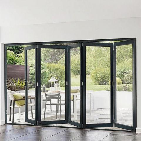 Wine Country Folding Window Design Capturing Twilight Across Rows of Vines from Indoor Seating