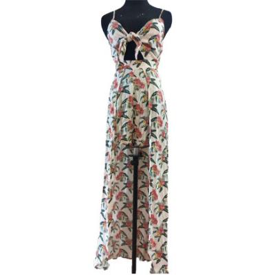 XS Open Leg Deep V Neck Women'S Suspender Dress