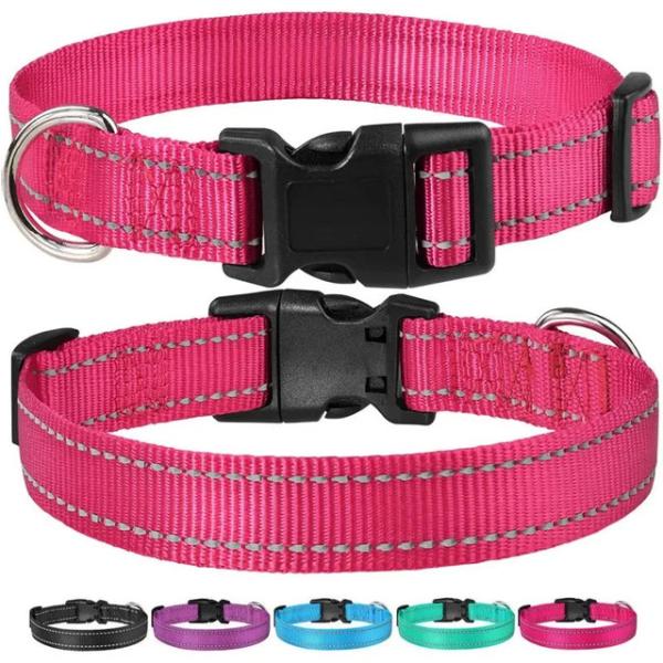 Premium Reflective Dog Collar - Adjustable Safety Nylon Collar for All Dog Breeds