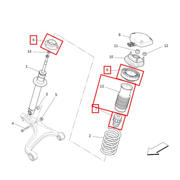 Pour le Maserati Quattroporte Ghibli absorbeur de chocs avant coussin couverture de poussière siège à ressorts OEM 670033273 675000520 675000034 675000035