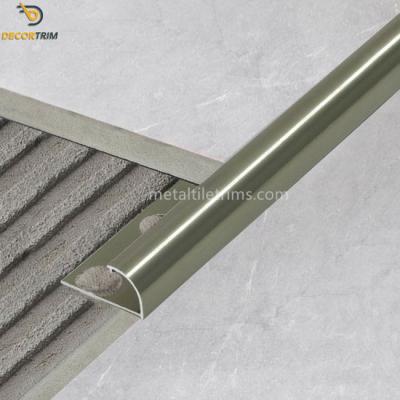 Polish Bronze Quarter Round Metal Tile Trim 7/16'' For Decoration