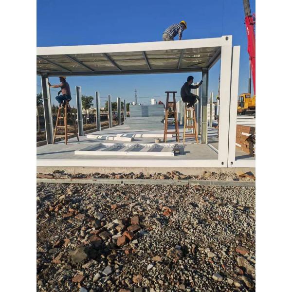 Temporary Office Hotel Shop Wooden Houses with 50/75/100mm Wave Sandwich Panel Wall Modern 20ft Quick Assembly Container
