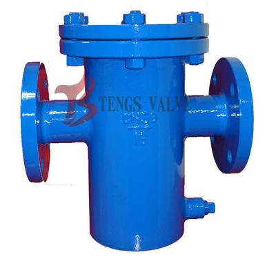 Din Flanged Simplex Basket Strainer , Pn16 Fabricated Steel Bucket Type Strainer