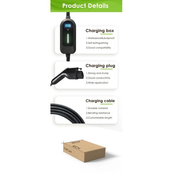 EVCOME Portable Electric Car Charger (220V 3.5KW MAX 16A ) 5M Or Customized Cable With OEM ODM