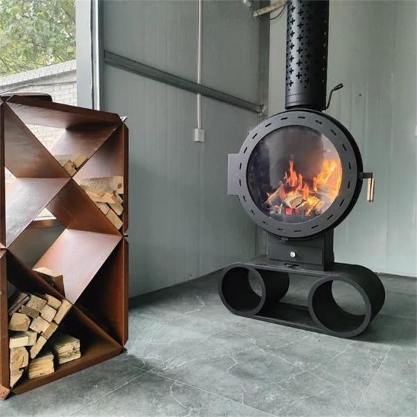 Decorative Indoor Hanging Fireplace Central Heating Round  Wood Burning Stove