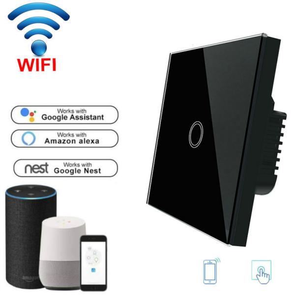 Touch Switch Wireless Wifi Light Switch EU Standard Smart Switch 90-240V support Alexa/google home