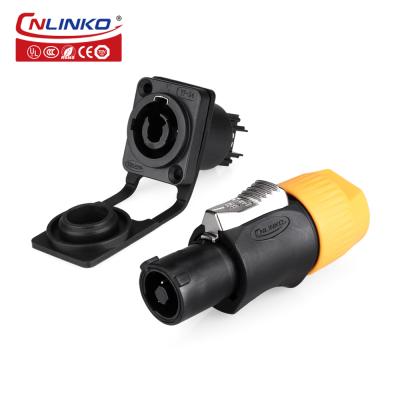 CNLINKO M24 Twist Lock Latching Connector Black Locking 3 Pole PowerCON Male Plug 3 Pin 20A Power Pins