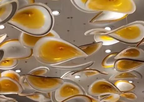 Romantic ribbon art chandelier glass twisted strip shape hotel lobby exhibition hall theater non-standard engineering chandelier