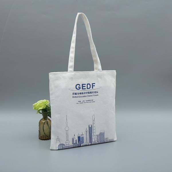 12oz Custom Printed Logo Personalized Beach Summer Promotional Shopping Standard Size Cloth Canvas Cotton Tote Bag