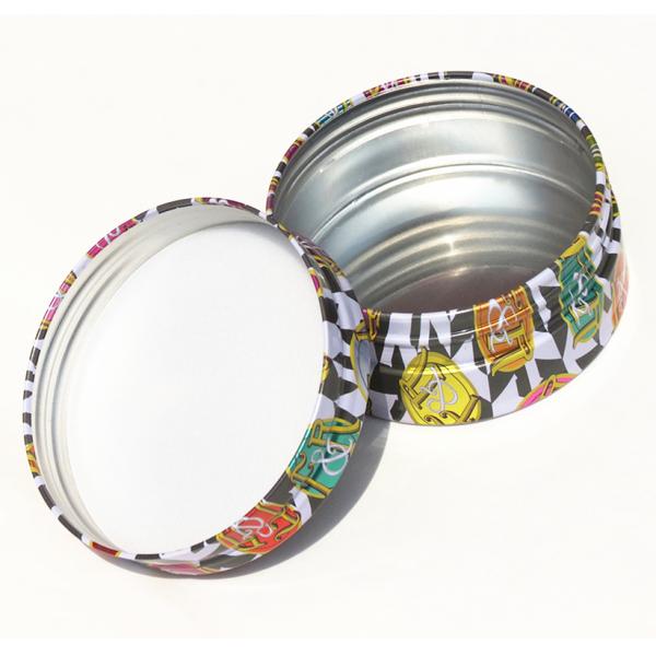 Empty Cosmetic Tin Box Small Cute round tin can / cosmetic two-piece tin box