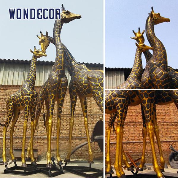 Outdoor Casting Statue Bronze Giraffe Sculptures for Garden