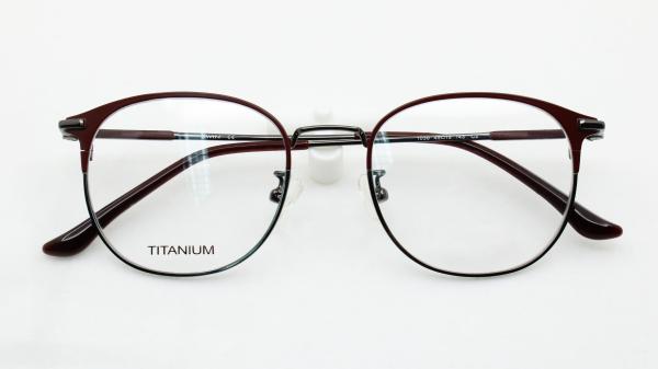 Non Prescription Glasses Frame with Titanium Optical Eyeglasses for Men Women Two tnoe Colors Fashion Crestive Designer