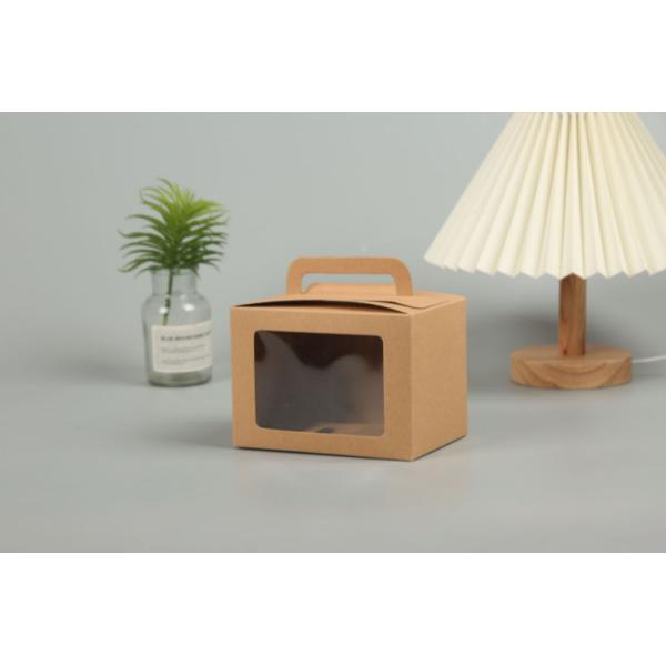 Kraft Paper Cookie Baking Candy Sweet Gift Packaging Box Clear PVC Transparent Window