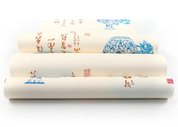 Chinese Style Vintage Inspired Wallpaper / Moisture Resistant Wallpaper High Grade