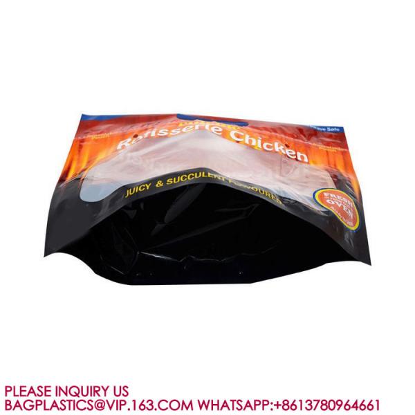 Microwave Hot Chicken Bags Stand Up Pouch Rotisserie Anti-Fog Roasted Roast Chicken Bag