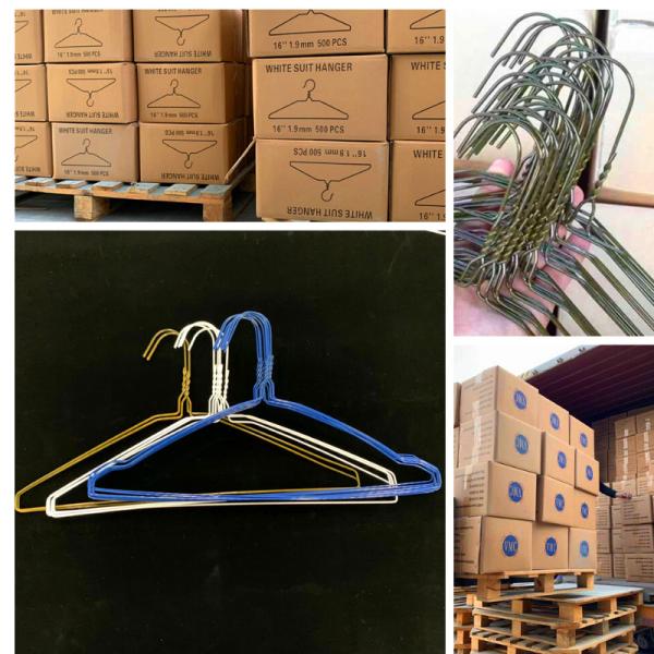 16inch 2.2mm Blue Powder Coated Wire Suit Hanger  For Dry Cleaner Supply