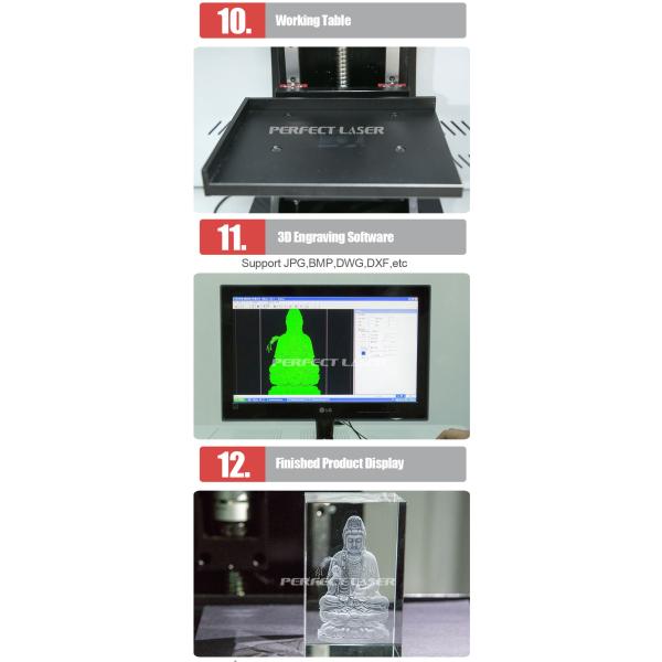 Air Cooling Yag Diode Pump 3D Laser Engraving Machine Suitable For All Crystal Materials