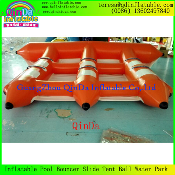 Free Shipping 0.9mm PVC Tarpaulin 4 Person Inflatable Flying Fish Boat For Surfing