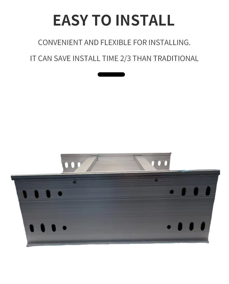 Large Span Ladder Type Aluminum Cable Tray For Industrial Construction 80Pcs Capacity